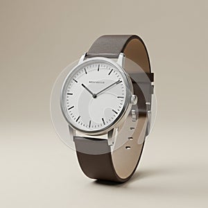 AI Generated Hand Clock, Table Clock, and Leather Ball on a Table for Time and Luxury Aesthetics