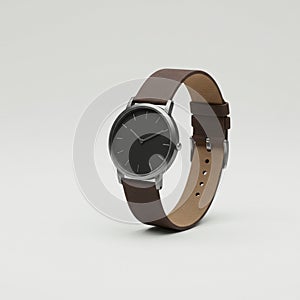 AI Generated Hand Clock, Table Clock, and Leather Ball on a Table for Time and Luxury Aesthetics