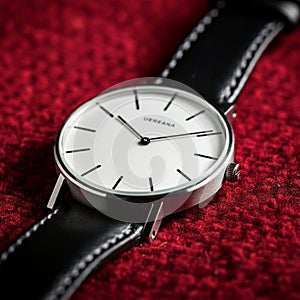 AI Generated Hand Clock, Table Clock, and Leather Ball on a Table for Time and Luxury Aesthetics