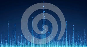 AI Generated High-Tech Data Visualization Background with Vertical Streams