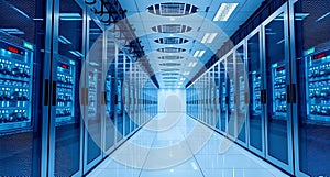 AI-Generated High-Tech Server Room â Modern Computing Hub