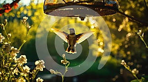AI Generated Hummingbird Harmony Live Photo of Nature\'s Wonders