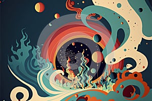 AI generated illustration of an abstract colorful design background for wallpapers