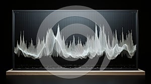 AI generated illustration of abstract soundwaves on a dark background