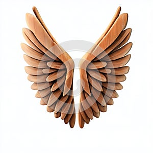 AI-generated illustration of angel wings on a white background