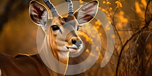 AI generated illustration of an antelope browsing in a savanna habitat