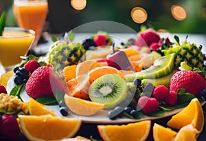 AI generated illustration of an assortment of fresh fruit