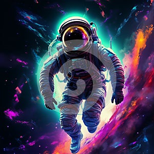 AI-generated illustration of an astronaut floating in space