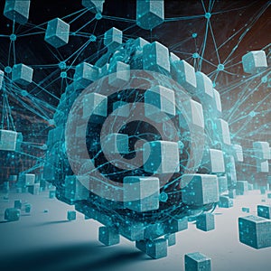 AI-generated illustration of blockchain technology