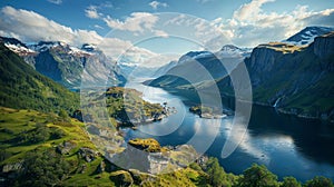 AI generated illustration of the breathtaking Fjords of Norway