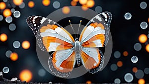 AI generated illustration of a butterfly with white and orange wings