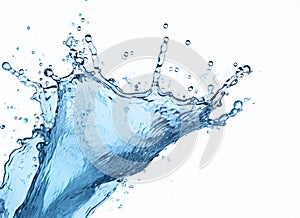 AI generated illustration of a cascading stream of water flowing on a white background