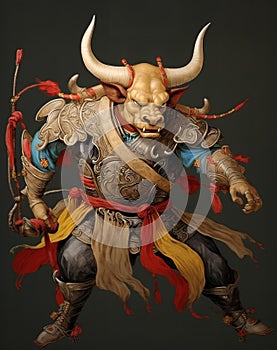 AI generated illustration of Choock from the East Asian culture in a warrior armour