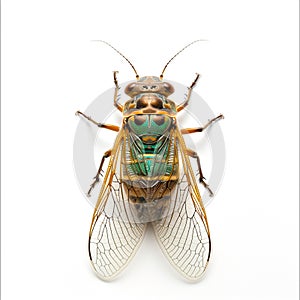 AI-generated illustration of a cicada isolated on a white background