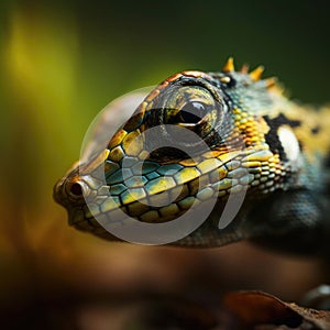 AI generated illustration of a close-up of a Chameleon (Chamaeleonidae) photo