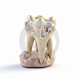 AI generated illustration of a close-up of a tooth on a white background