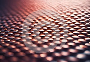 close up view of metallic surface with many small circles of metallic