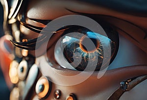 AI generated illustration of a closeup of a human eye