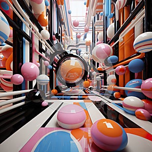 AI generated illustration of colorful abstract computer boards