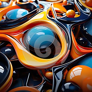 AI generated illustration of colorful abstract computer boards