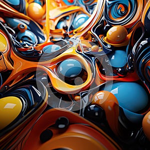 AI generated illustration of colorful abstract computer boards