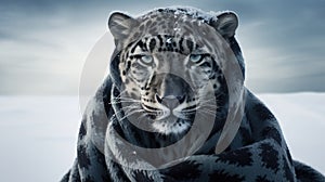 AI generated illustration of a cozy tiger snuggled in blankets