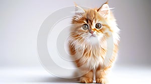 AI generated illustration of a Curious feline on a white background