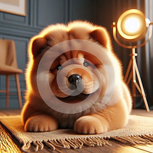 AI generated illustration of the cutest and most adorable chowchow puppy