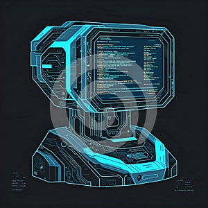 Futuristic Holographic Computer Interface : AI-generated