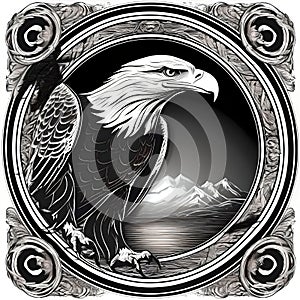 AI generated illustration of an eagle suitable for graphics, laser engravers