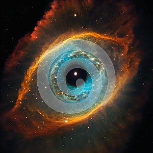 AI generated illustration of Fascinating helix nebula, space