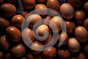 AI generated illustration of fresh brown eggs in a pile