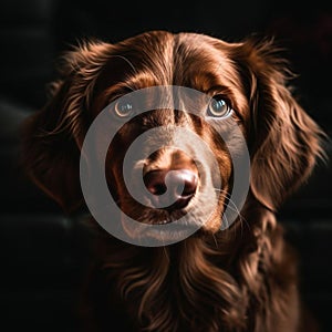 AI generated illustration of a German Spaniel, conveying a charming and curious expression