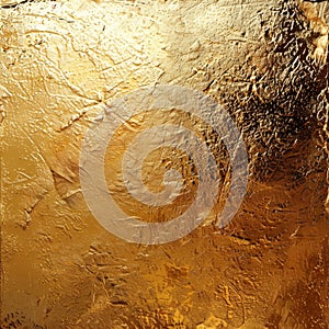 AI generated illustration of golden grunge style cracked wall texture background