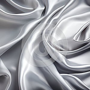 AI generated illustration of a gray satin wrinkled fabric