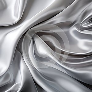 AI generated illustration of a gray satin wrinkled fabric