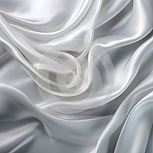 AI generated illustration of a gray satin wrinkled fabric