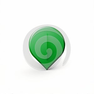 AI-generated illustration of a green map marker icon on a plain white background