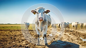 AI generated illustration of a group of cows grazing in a field