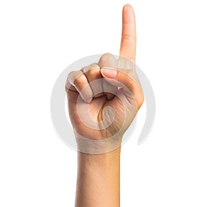 AI generated illustration of Index Finger Pointing up hand gesture