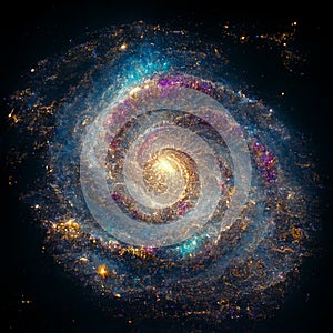 AI generated illustration of An intricate spiral nebula-like shape