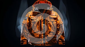 AI generated illustration of a jacket in front of a smoky cloud