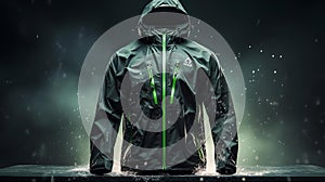 AI generated illustration of a jacket in front of a smoky cloud