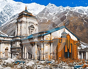 AI generated illustration of Kedarnath Dham Temple.