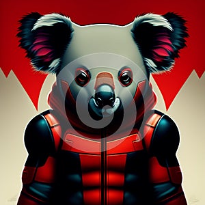 Vygenerované ilustrácie z medveď v hrdinský oblek 