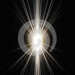 AI generated illustration of a light bursting through dark sky in a starburst effect