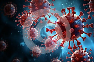 AI generated illustration of a macro of virus cells