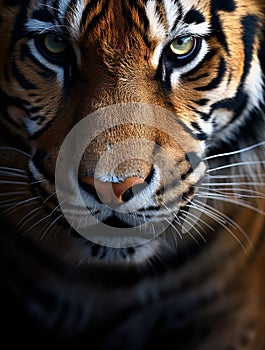 AI generated illustration of a majestic Bengal tiger with a regal poise