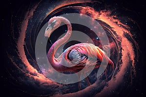 AI generated illustration of a majestic flamingo as a spiritual animal