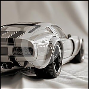 AI generated illustration of a modern car in grayscale
